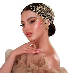 Bandeau de <span class=keywords><strong>coiffure</strong></span> de <span class=keywords><strong>mariée</strong></span> LY-HP0075 avec perles de cristal et strass faites à la main, accessoire pour cheveux pour robes de soirée et de bal - Product Image 5