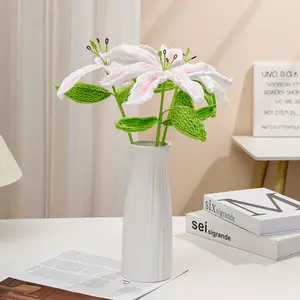 सुगंधित लिलीज़ का DIY हस्तनिर्मित कृत्रिम फूल गुलदस्ता, अनुकरणीय फूल, अमरता फूल, बुजुर्गों को भेजें