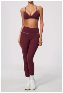 Women Yoga Set with Tank Top Bra <b>Shorts</b> 2 in 1 Leggings Nylon Spandex Workout Activewear Gym Fitness Wear - Product Image 4