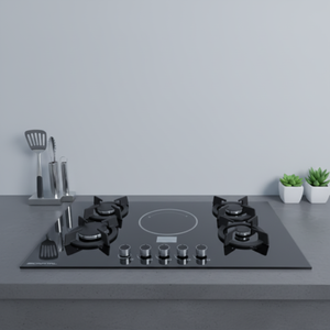 Table <span class=keywords><strong>de</strong></span> <span class=keywords><strong>cuisson</strong></span> commerciale <span class=keywords><strong>5</strong></span> brûleurs (4+1 électrique) en verre trempé encastrable, classe énergétique A, pour cuisine extérieure - Product Image 3