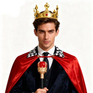 PESENAR Charakter kostüm, rotes King's Crown Cape, Zepter, dreiteiliges Set, Party kostüm, PROM, Feier outfit - Product Image 3