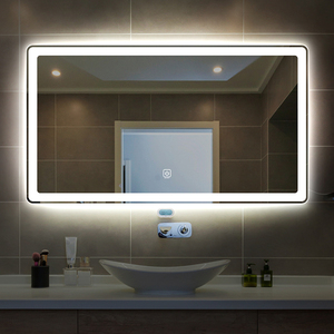 Moderne Frameloze Led Rechthoek Badkamerspiegel Slim Verlichte Antifog Op Maat Dubbele Temperatuur Verlichting Ip66 Nominaal Voor - Product Image 6