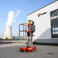 Plateforme de travail aérienne électrique à mât unique en aluminium, hauteur de travail de 14 m, capacité de 120 kg