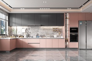 Mobile in Stile Moderno <span class=keywords><strong>con</strong></span> Ripiani in Vetro, Ampio Spazio Interno e Armadi da <span class=keywords><strong>Cucina</strong></span> in Legno su Misura - Product Image 2