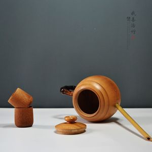 Bamboo <b>Teapot</b> <b>Set</b> Long Spout Coffee Brown For Tea Ceremony Display Collection - Product Image 4