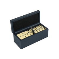 Dominos couleur avec points noirs, ensemble de jeu avec étui en cuir PU noir, populaire double six dominos