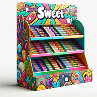 Carton recyclé écologique personnalisé Snack Bonbons Chocolat Bar Comptoir Affichage Étagère Prêt À L'emballage Publicitaire