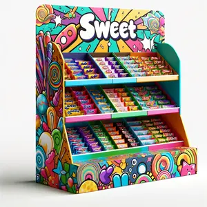 Benutzer definierte Snack Candy Schokoriegel Einzelhandel Counter Top Display Regal Ready Paper Packaging Box