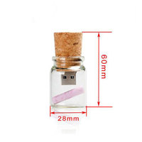 Memoria USB con Forma de Botella de Vidrio, 2.0 1GB 2GB 4GB, Regalo al por Mayor, Memoria USB 3.0 8GB 16GB 32GB 64GB, con Corcho, Estuche de Madera