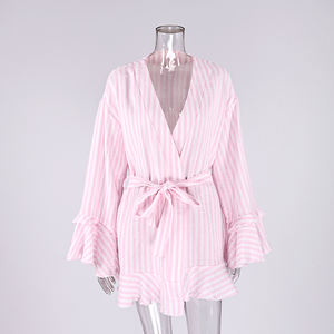 QINSI Pigiama a Doppio Strato in Crepe per Donna, Vestaglia in Garza di <span class=keywords><strong>Cotone</strong></span>, Abbigliamento <span class=keywords><strong>da</strong></span> <span class=keywords><strong>Notte</strong></span> a Maniche Lunghe, <span class=keywords><strong>Camicia</strong></span> <span class=keywords><strong>da</strong></span> <span class=keywords><strong>Notte</strong></span> Femminile - Product Image 4