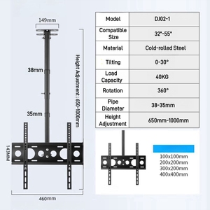 Support mural pour téléviseur professionnel d'usine, support pour téléviseur de 32 à <span class=keywords><strong>55</strong></span> <span class=keywords><strong>pouces</strong></span> pour plafond - Product Image 2