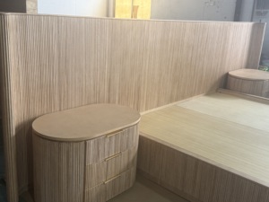 Luxurious Modern Emergency <strong>Bed</strong> with Two <strong>Side</strong> Tables Solid Wood Queen/King Size Custom Color Expandable Design - Product Image 4