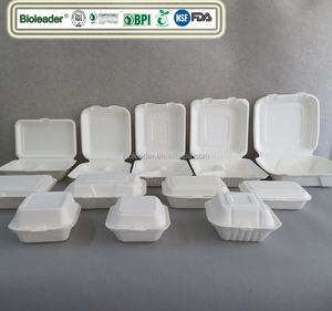 100% Phân Hủy Sinh Học Dùng Một Lần Takeaway 2 Ngăn Hộp Ăn Trưa Vỏ Sò - Product Image 5