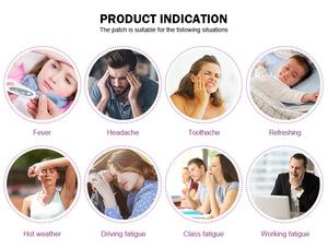 天然メントール石膏アイスシートベビークールジェルパッド熱変色ハイドロゲル子供額発熱冷却パッチ - Product Image 4
