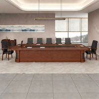 Ensemble de table et de chaises de conférence modernes modulaires en MDF pour bureau, hôtel, hôpital - Mobilier de salle de réunion pour 12 personnes
