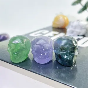 Wholesale Natural Crystal Carving Crafts Animal Product Polished Xiuyu Mixed Mini Skulls For Gift Children