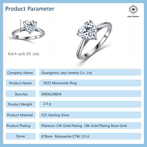 Anello Solitario in Moissanite Taglio Cuore Romantico 2.0 CTW, Gioiello in Argento S925, Regalo Perfetto per San Valentino per Donne - Product Image 2
