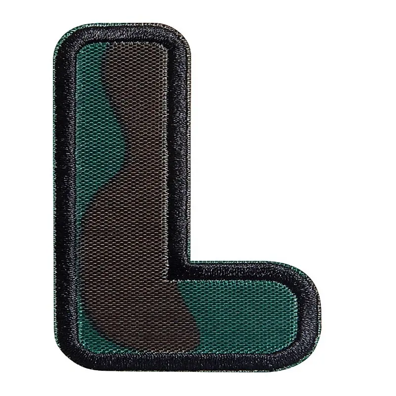 1PC 64mm High 48mm Wide A-Z 6 Colors Camouflage Letters Embroidered Sew on Badge Iron On Patches For Clothing Bag Pants Texts