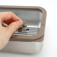 Nouvelle boîte à lunch scolaire populaire, anti-fuite, en acier inoxydable, pour adolescents, avec couvercle en verre, boîte à repas en acier inoxydable