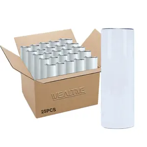 15oz / 20oz / 30oz Stainless Steel Vacuum Flask Sublimation Blanks Straight Tumbler With Lid Sublimation Bottle 25pcs Packing