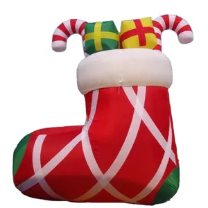 热卖巨型充气圣诞袜子，圣诞充气袜子广告/装饰礼品