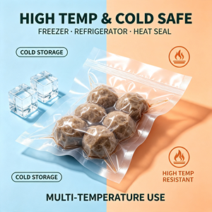 Food Grade Vacuum Sealer <b>Bag</b> 3 Side Seal Pouch Transparent PE Packaging <b>Bag</b> for Meatball Food Storage - Product Image 6