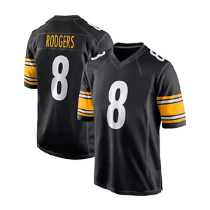 Vente en gros de maillots de football américain pour hommes # 90 Watts # 43 Polamalu # 4 Fitzpatrick # 8 Rogers imprimés à manches courtes respirants - Product Image 3