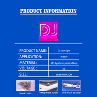 Lettres lumineuses LED personnalisées en ABS DJ Neon pour concerts, bars, cabarets, clubs de divertissement, fêtes d'anniversaire, parcs, ambiance d'entreprise