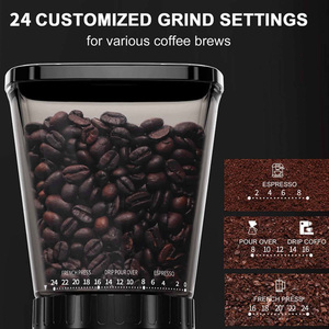 <span class=keywords><strong>Molinillo</strong></span> cónico <span class=keywords><strong>de</strong></span> café Espresso con 24 ajustes <span class=keywords><strong>de</strong></span> molienda, <span class=keywords><strong>Molinillo</strong></span> Eléctrico <span class=keywords><strong>de</strong></span> granos <span class=keywords><strong>de</strong></span> café <span class=keywords><strong>de</strong></span> acero inoxidable para 2-12 tazas - Product Image 6
