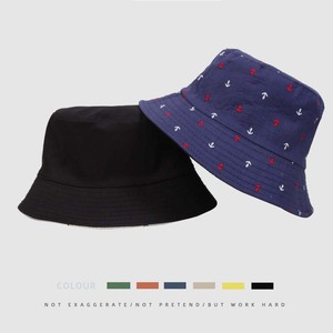 Sombrero de pescador unisex con estampado de ancla náutica, de algodón, para verano, transpirable, para la playa, viajes y actividades al aire libre. - Product Image 2