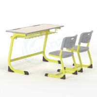 Ensemble de bureau et de chaises modernes en métal pour étudiants du secondaire pour la maison, le bureau ou l'université Mobilier de classe