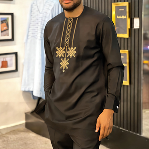 Nuovo Set Ricamato da Uomo in Stile <span class=keywords><strong>Etnico</strong></span> <span class=keywords><strong>Africano</strong></span> alla Moda, di Alta Qualità, Vendita all'Ingrosso a Basso Prezzo - Product Image 4