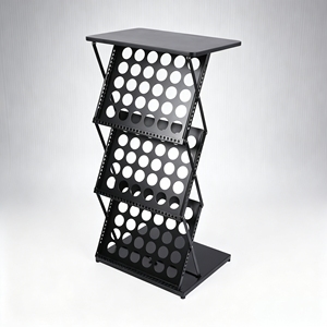 Porte-dépliants A4 à 3 niveaux pliable, support de brochures de qualité commerciale pour <span class=keywords><strong>magasin</strong></span> et bureau - Product Image 1