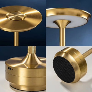 Joystar métal USB charge contrôle tactile moderne luxe or chevet veilleuse Restaurant sans fil Rechargeable LED lampe de table - Product Image 5