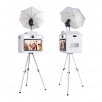 Cabine Photo DSLR avec Imprimante, Machine Photomaton à Écran Tactile de 21,5 Pouces, Boîtier Photomaton sur Trépied (Appareil Photo et Imprimante en Option)