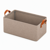 Boîte de rangement moderne en tissu imperméable avec cadre en acier épaissi, pliable, capacité 20-35L, organisateur de vêtements rectangulaire pour armoire
