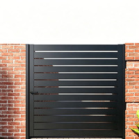 Panneaux de clôture murale personnalisables noirs de 6 pieds en aluminium de sécurité, style persienne verticale, thermolaqués, écologiques pour hôtels