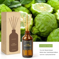 Diffuseur de parfum d'ambiance 120 ml à longue durée, huile aromathérapeutique à la lavande et à la bergamote, diffuseur à bâtonnets, désodorisant d'air de luxe