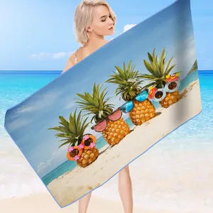 Sandfree beach towel Available quick dry large sand free micro fiber beach towels Printed Pineapple