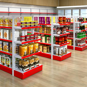 Estantería Metálica Moderna de Doble Cara para Supermercado, Resistente, con 5 Niveles, para Exhibición de Productos en Tiendas de Conveniencia y Comercios - Product Image 1