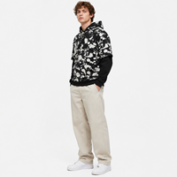 Sweat à capuche personnalisé superposé, imprimé effet éclaboussures, coupe oversize, épais, noir et blanc, épaules tombantes, poche kangourou, style streetwear, vente en gros
