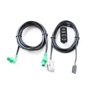 AUX USB רכב שקע מתג אודיו + כבל עבור BMW E60 E61 E63 E64 E87 E90 E70 F25 U1JF