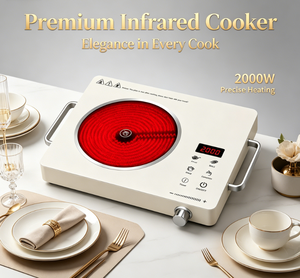 Cuisinière infrarouge 2000W avec commande tactile et bouton rotatif, 6 fonctions de cuisson, verrouillage enfant et minuterie, compatible avec tous <span class=keywords><strong>les</strong></span> ustensiles de cuisson - Product Image 6