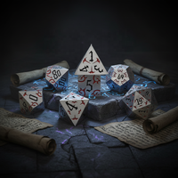 Fournisseur Direct Fabricants – Nouveau Set de Dés Polyédriques Carrés en Zinc (7 Pièces) avec Logo Personnalisé pour Jeux de Table D&D et RPG