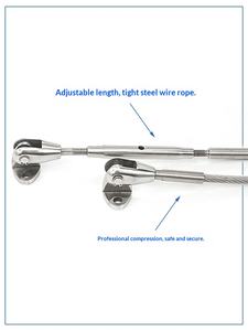 Câble en acier inoxydable 304 pour <span class=keywords><strong>corde</strong></span> <span class=keywords><strong>à</strong></span> <span class=keywords><strong>linge</strong></span>, <span class=keywords><strong>tendeur</strong></span> de sécurité, crochet de serrage, boucle de serrage, câble de pression, balcon d'appartement moderne - Product Image 3