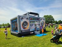 Château Gonflable Interactif Disco pour Adultes, Boîte à Musique Rétro, Structure de Danse et de Saut pour Fêtes
