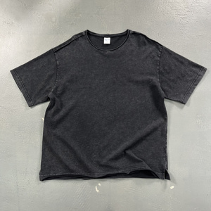 <span class=keywords><strong>T</strong></span>-<span class=keywords><strong>shirt</strong></span> Femme en Coton Bambou Lavé, Style Vintage Déchiré, Manches Courtes, Ourlet Roulé, Effet Délavé, Broderie DTG - Product Image 6