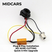 Ampoule LED P21W avec résistance anti-hyperclignotement et faisceau de câblage pour clignotants Py21W 1156, décodeur sans erreur pour moto et voiture
