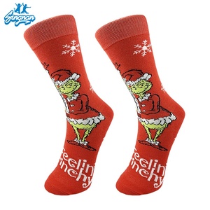 Chaussettes <span class=keywords><strong>de</strong></span> Noël créatives en gros, motif <span class=keywords><strong>de</strong></span> dessin animé <span class=keywords><strong>Grinch</strong></span>, chaussettes tricotées en stock, chaussettes personnalisées tendance pour les couples - Product Image 1