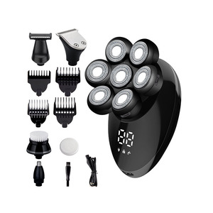 Afeitadora eléctrica transfronteriza nueva con pantalla digital, siete cuchillas, para cabello y barba, recargable, todo en uno, venta al por mayor - Product Image 1